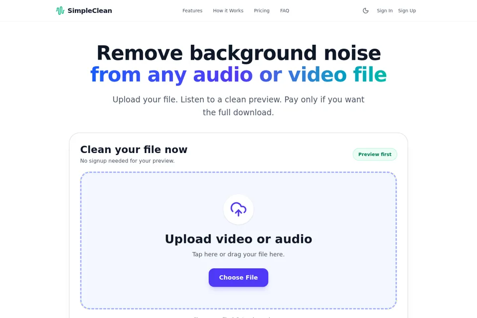 Aperçu de la landing page