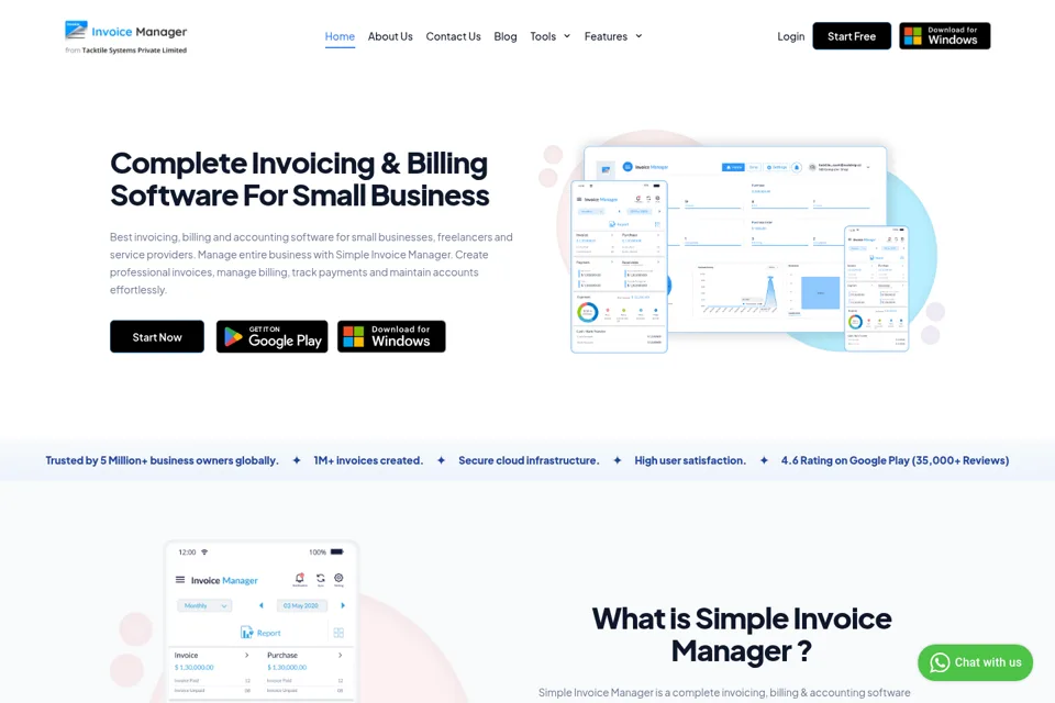 Aperçu de la landing page