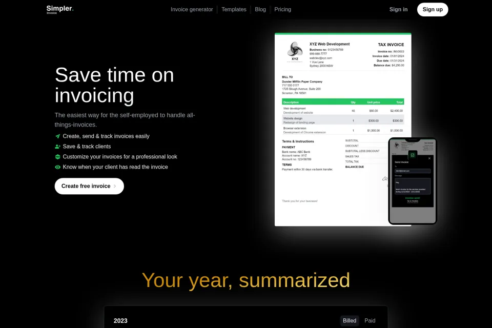 Landing page preview