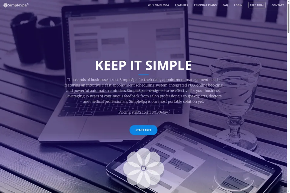 Aperçu de la landing page