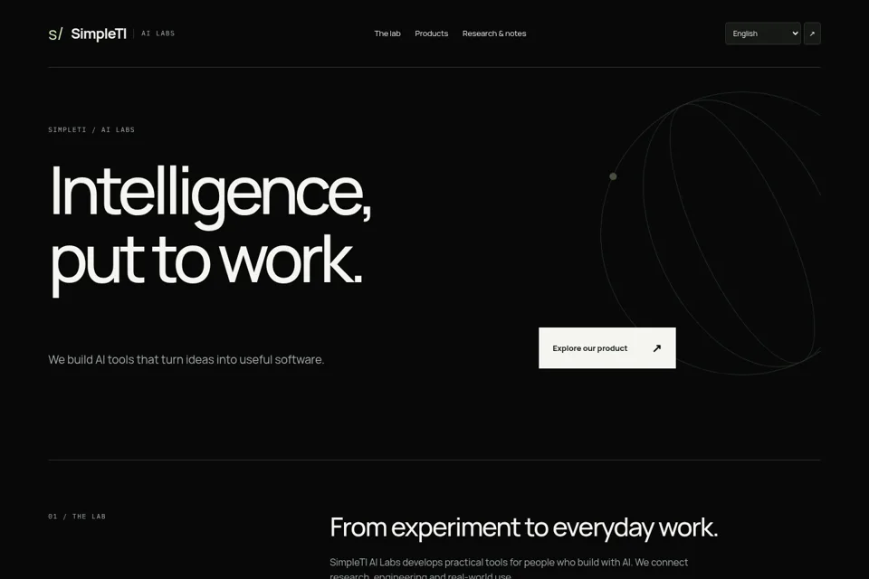 Aperçu de la landing page