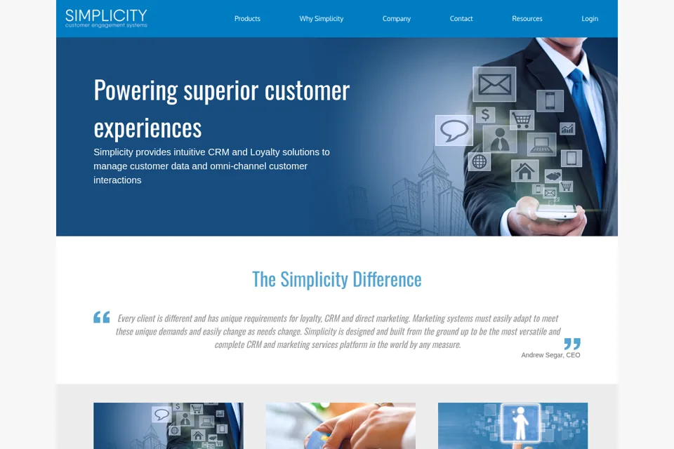 Aperçu de la landing page
