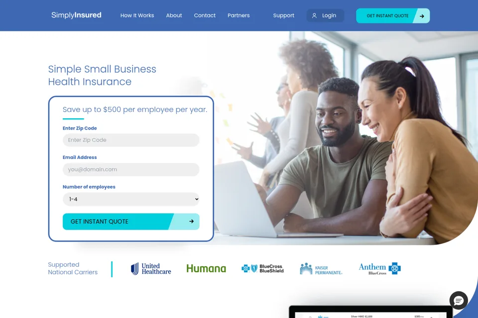 Aperçu de la landing page