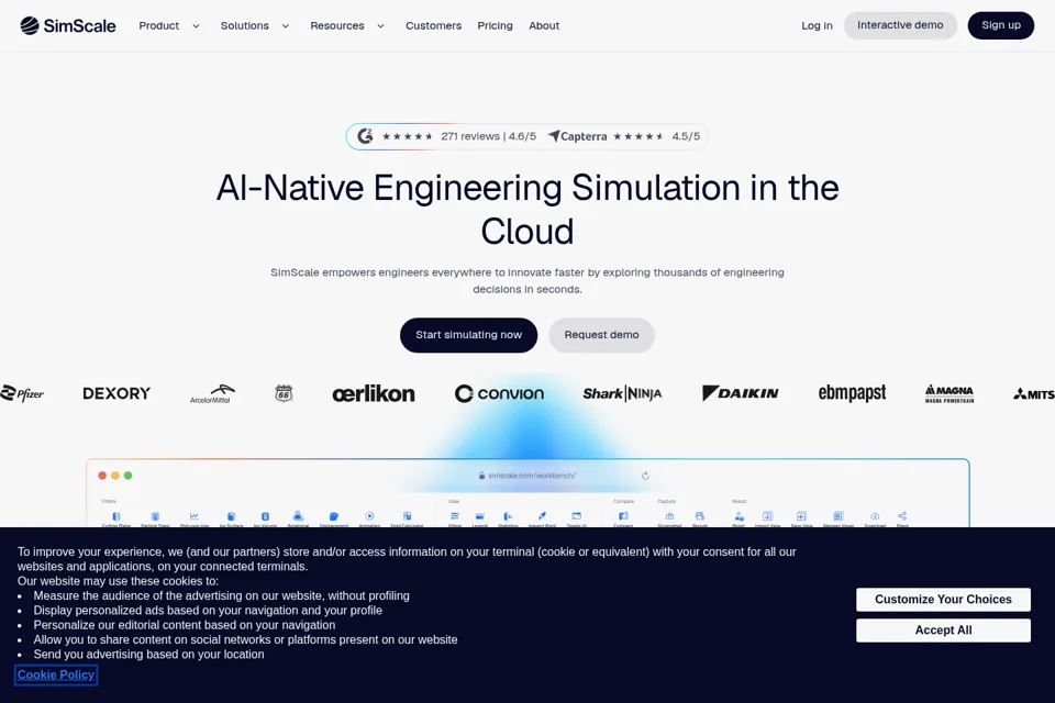 Aperçu de la landing page