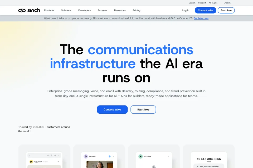 Aperçu de la landing page