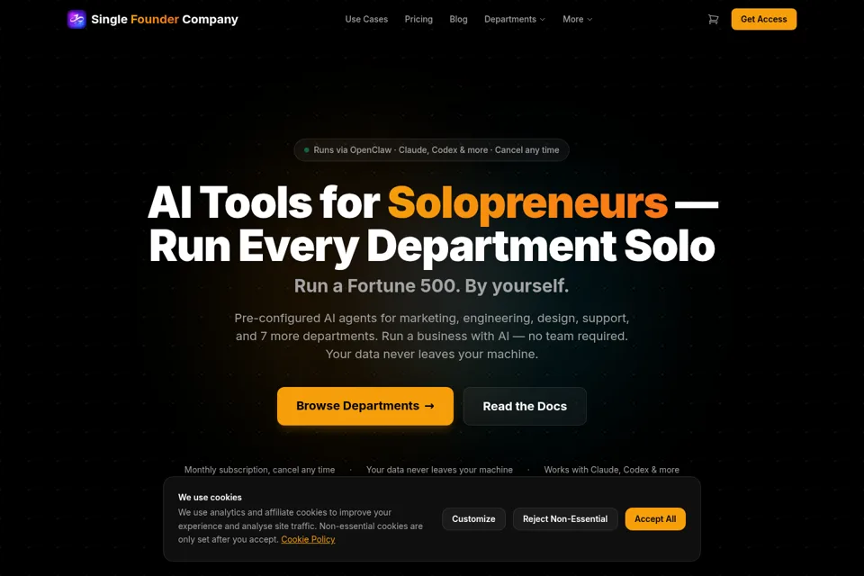 Aperçu de la landing page