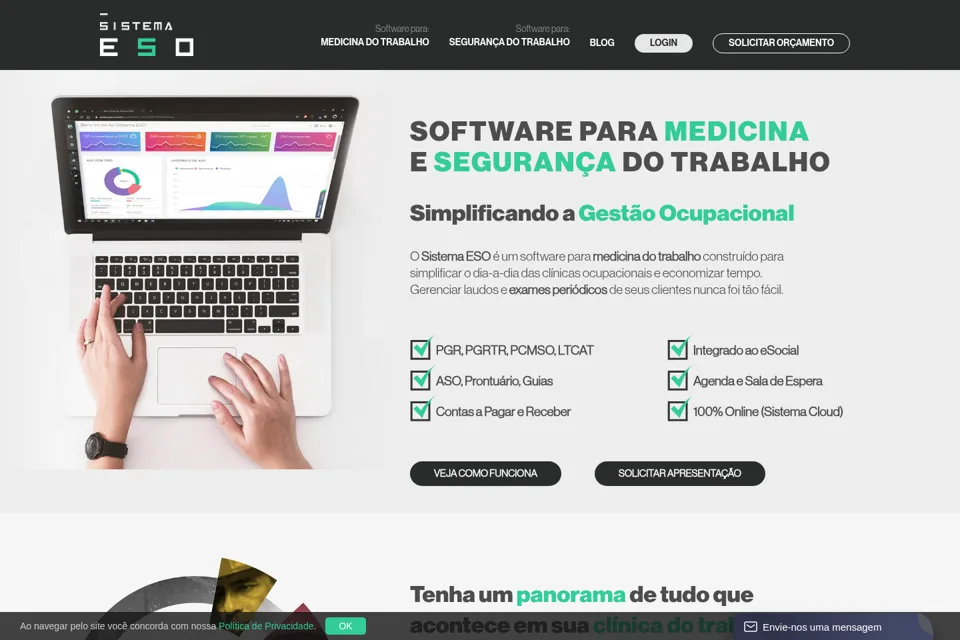 Aperçu de la landing page