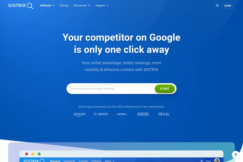 Aperçu de la landing page
