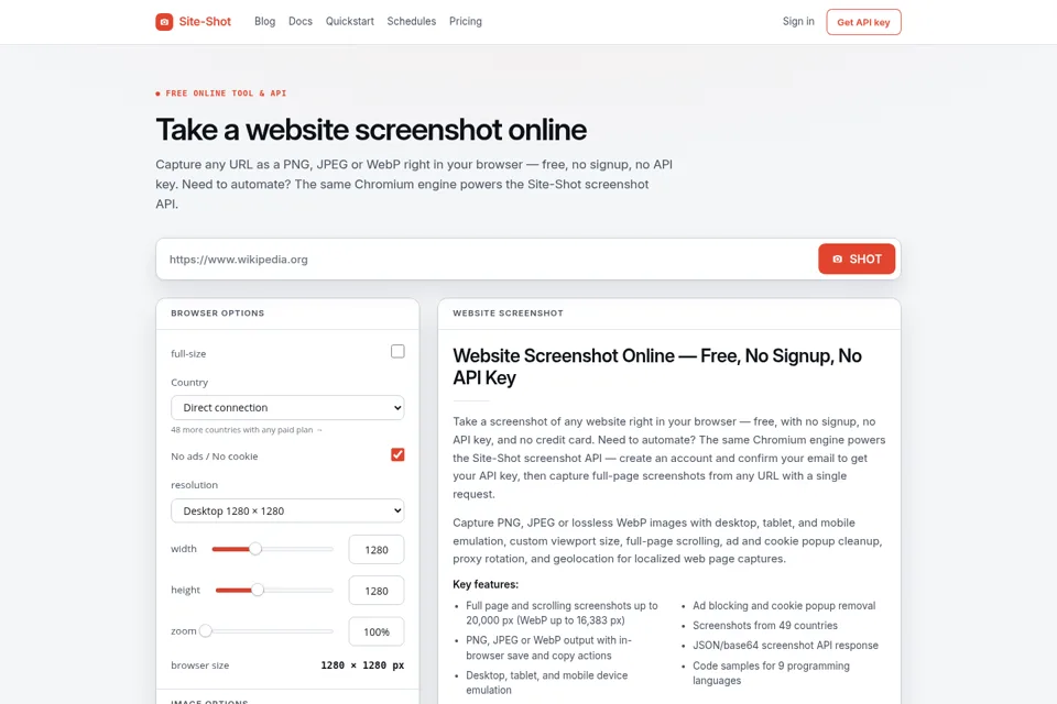 Landing page preview