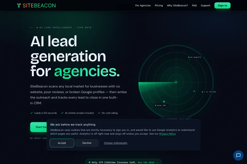 Landing page preview
