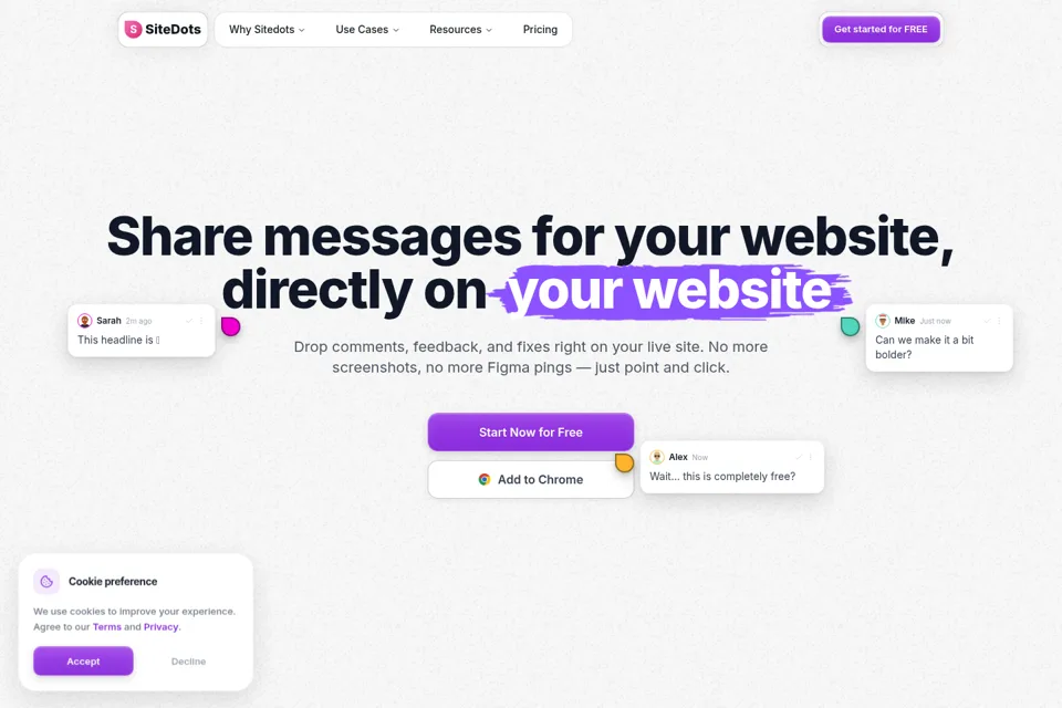 Landing page preview