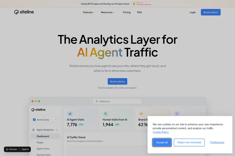 Aperçu de la landing page