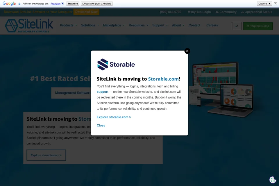Aperçu de la landing page