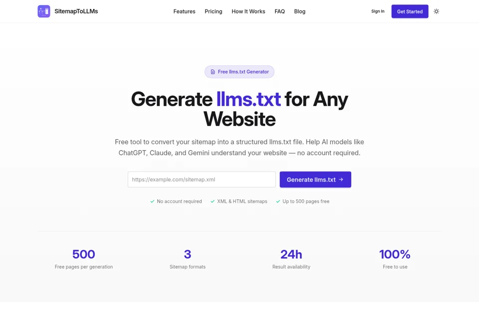 Aperçu de la landing page