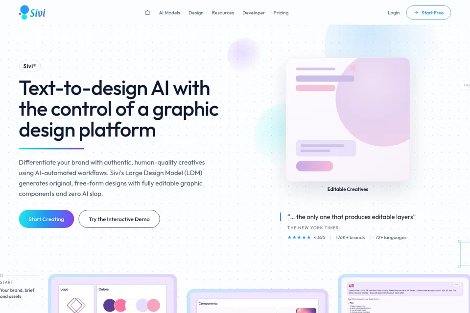 Aperçu de la landing page