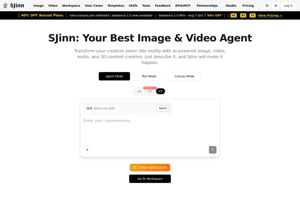 Aperçu de la landing page