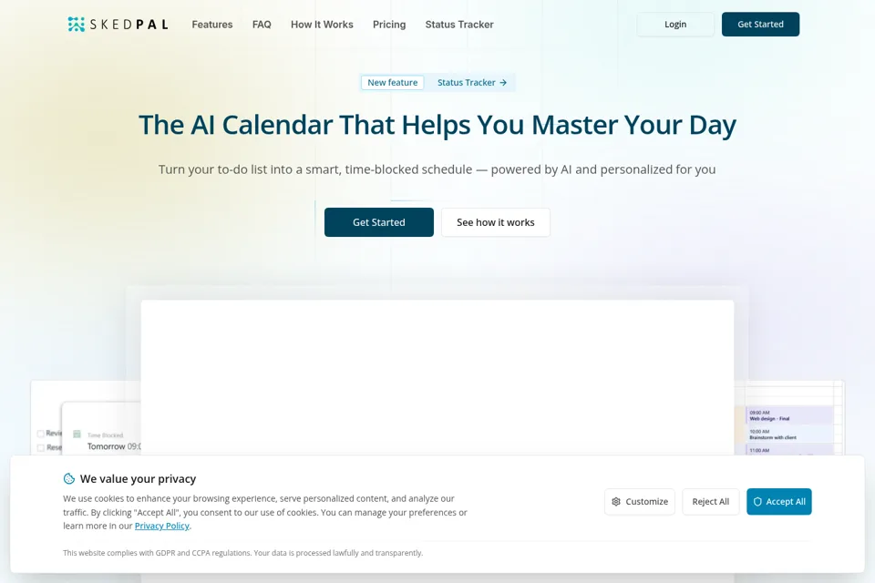 Aperçu de la landing page