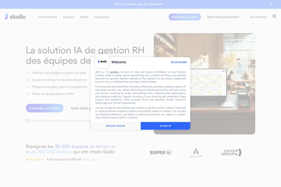 Landing page preview