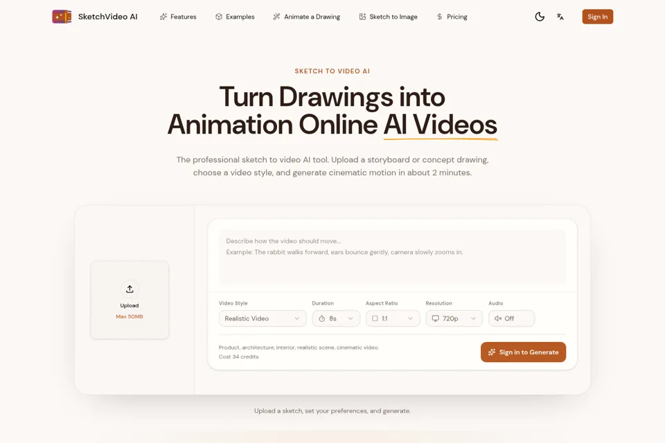 Aperçu de la landing page