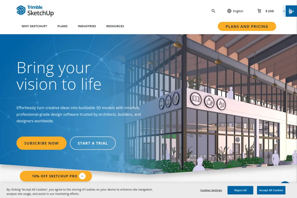 Aperçu de la landing page