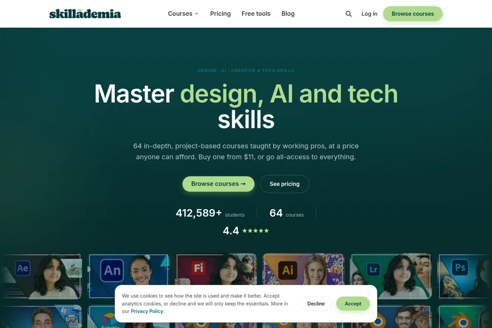 Aperçu de la landing page