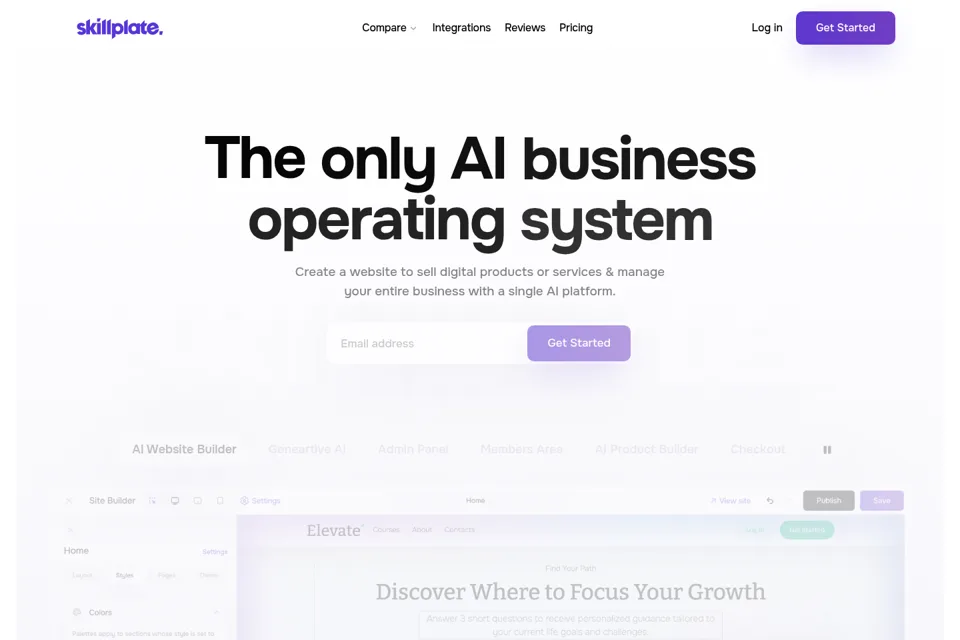 Aperçu de la landing page