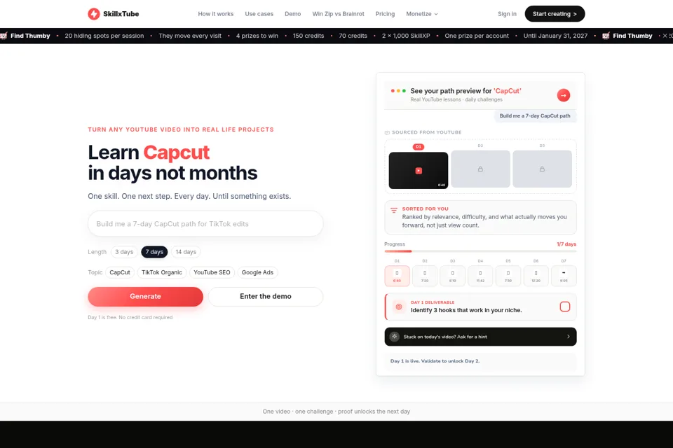 Aperçu de la landing page