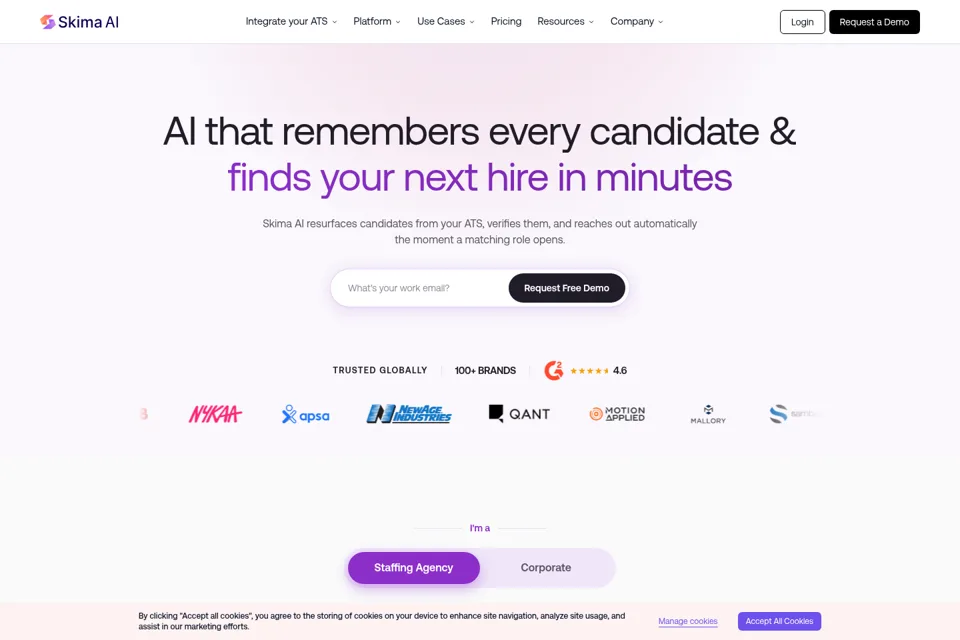 Aperçu de la landing page