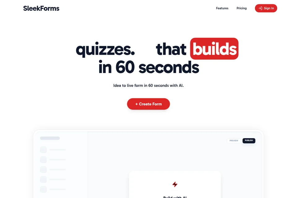 Aperçu de la landing page