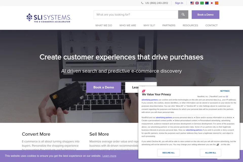 Aperçu de la landing page