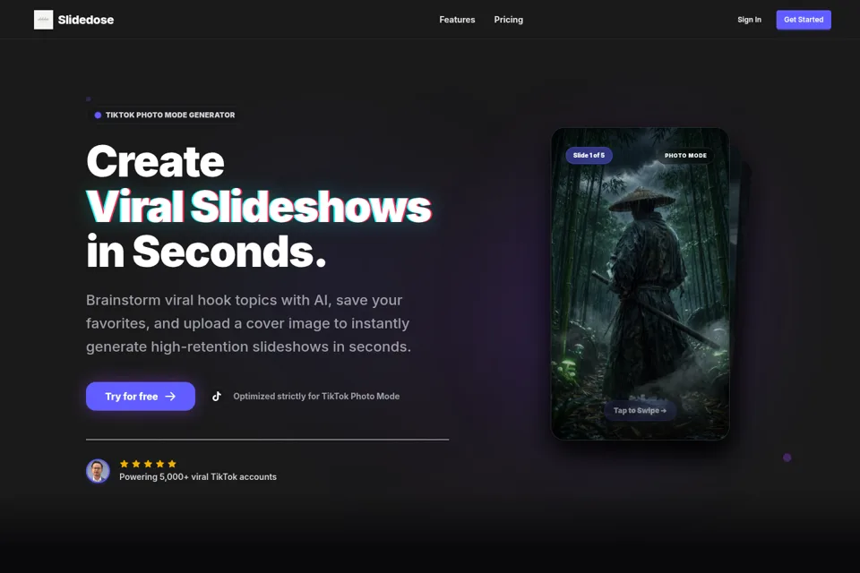 Aperçu de la landing page