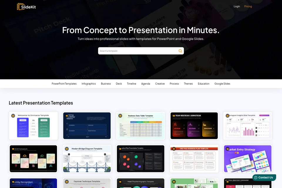 Landing page preview