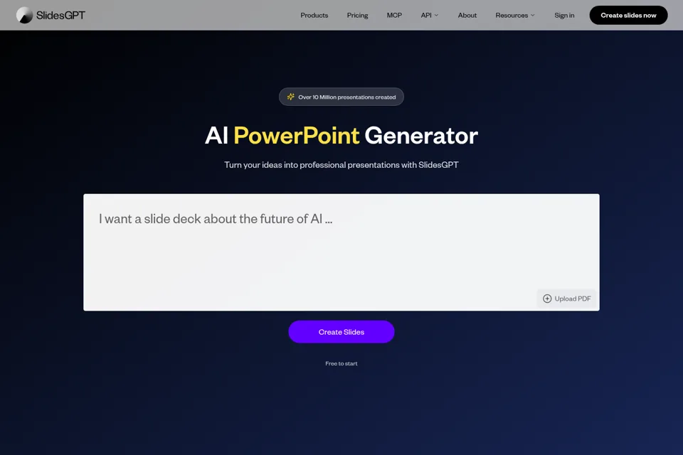 Aperçu de la landing page