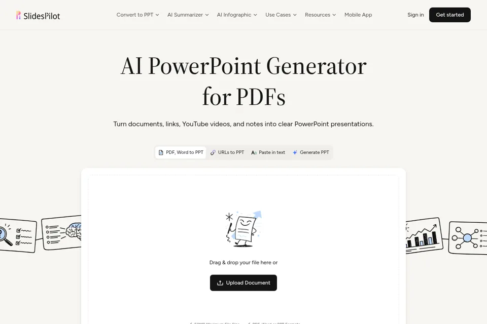 Aperçu de la landing page