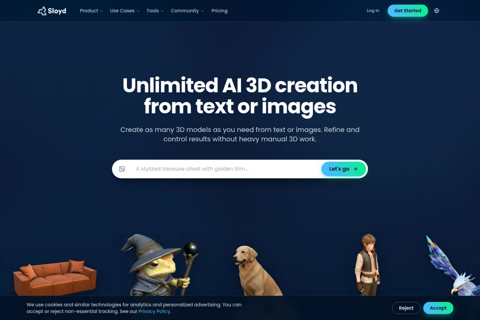 Aperçu de la landing page