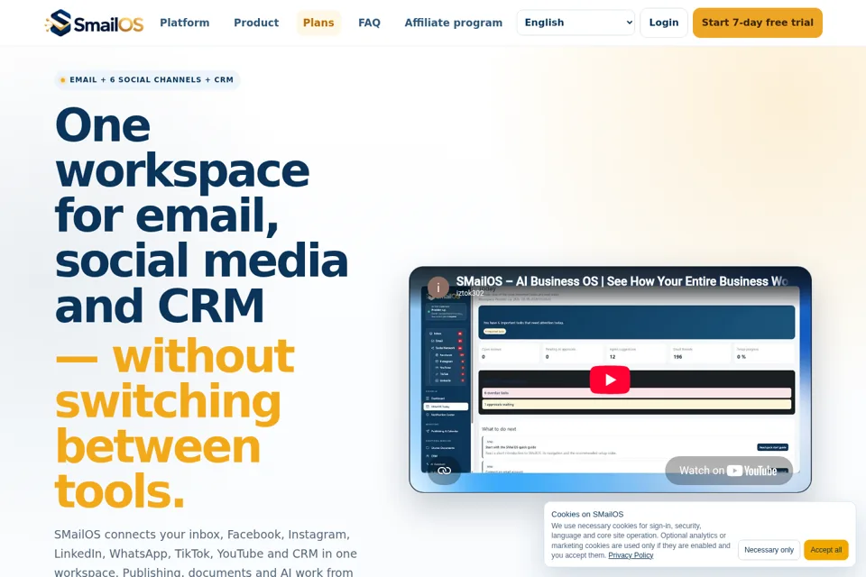 Aperçu de la landing page
