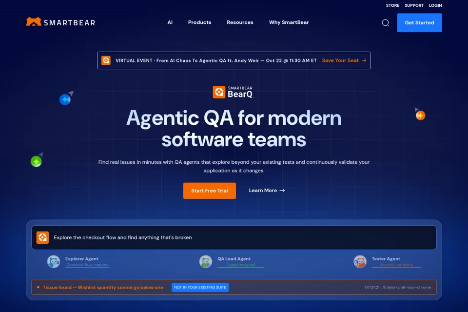 Aperçu de la landing page