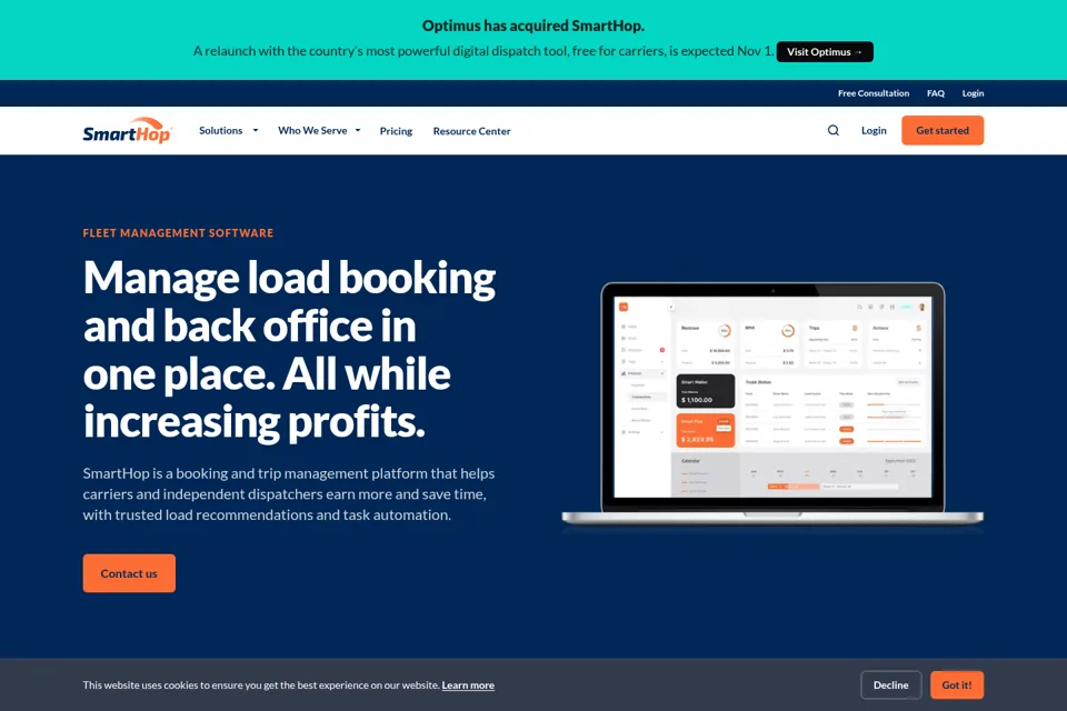 Aperçu de la landing page