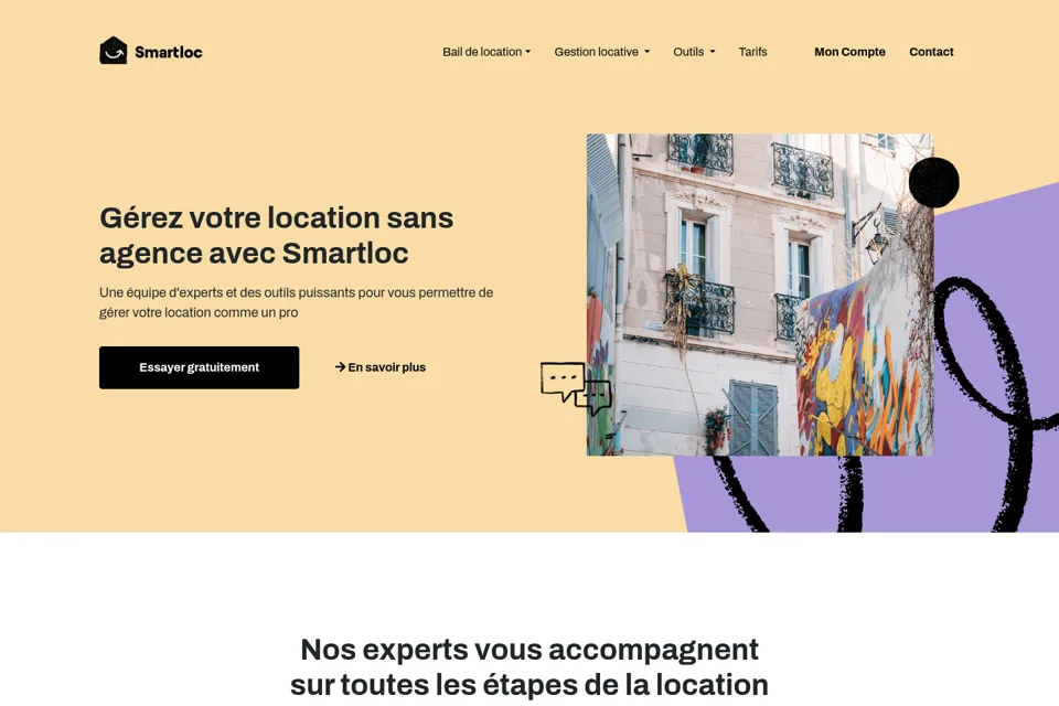 Aperçu de la landing page