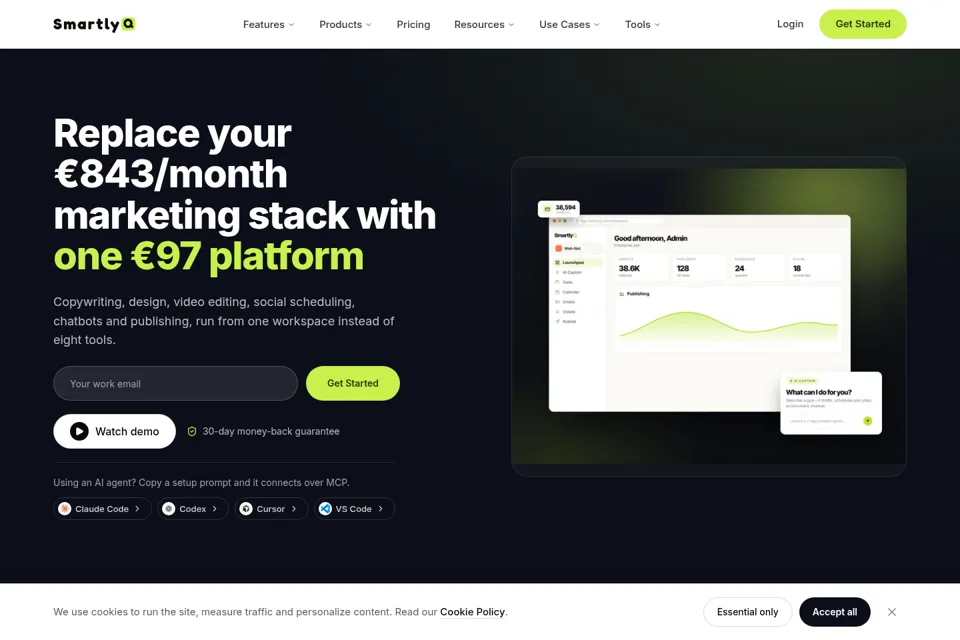 Aperçu de la landing page