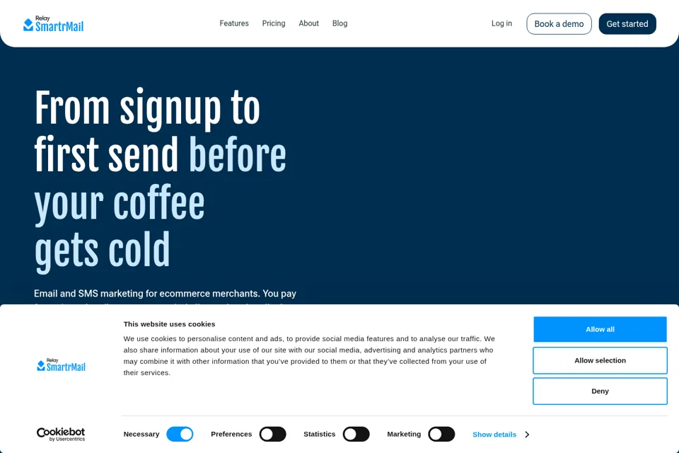 Aperçu de la landing page