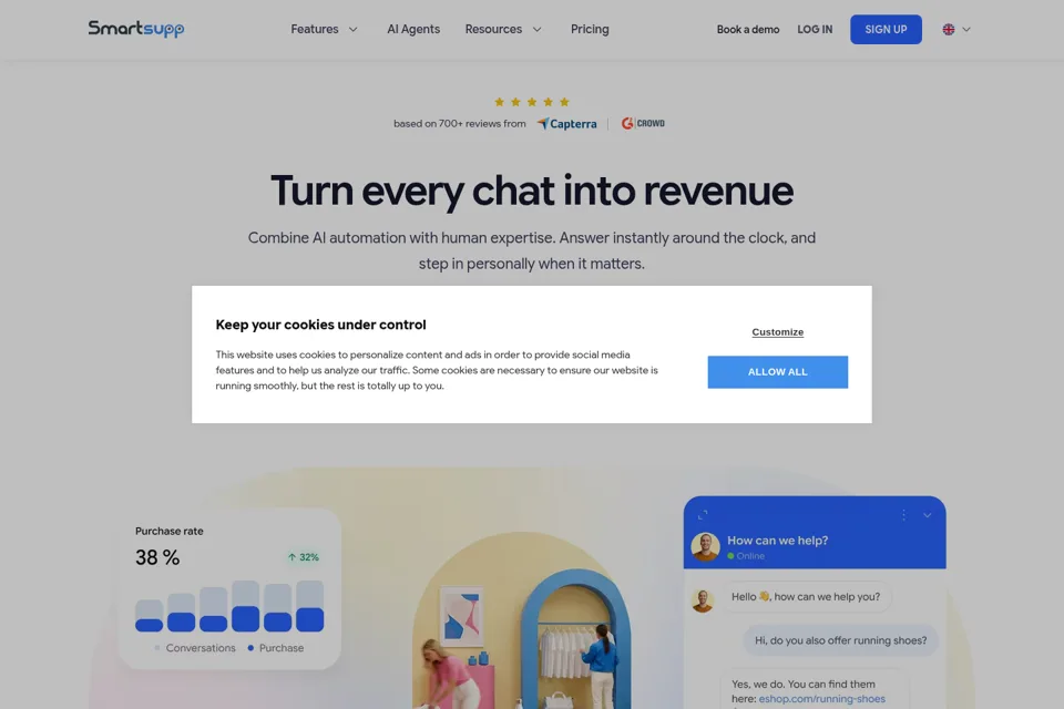 Aperçu de la landing page
