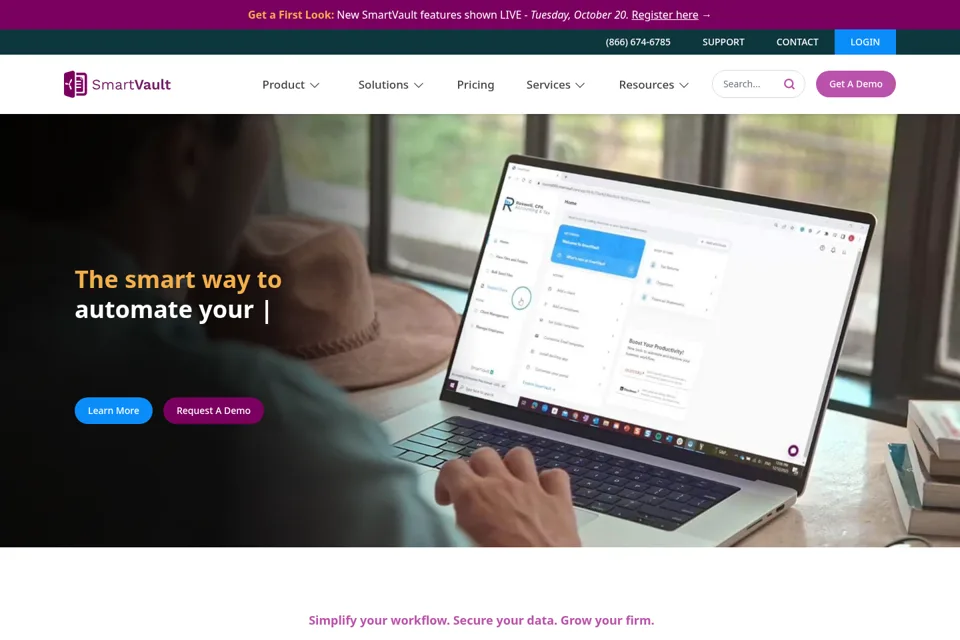 Aperçu de la landing page