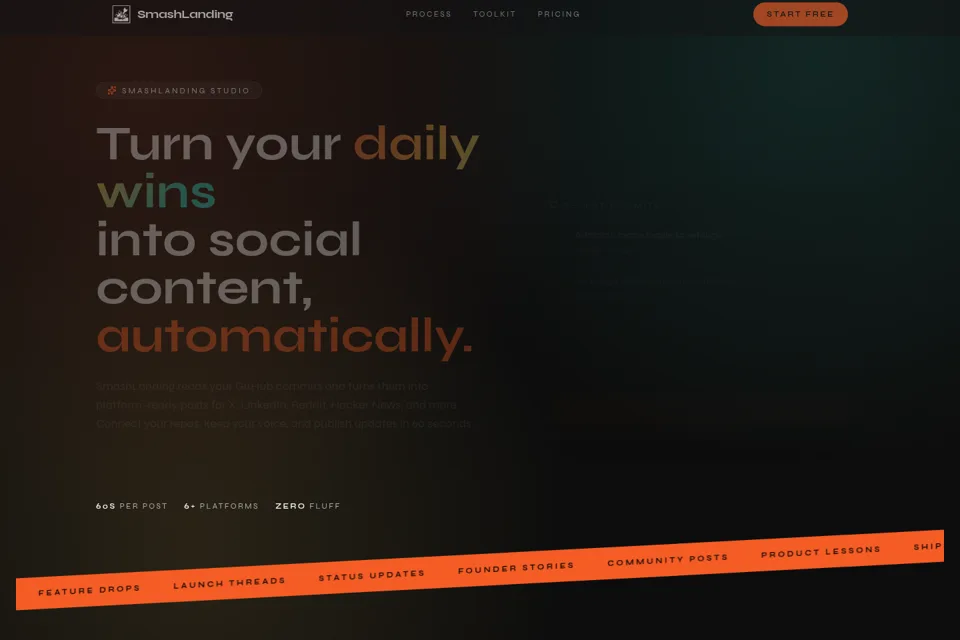 Aperçu de la landing page