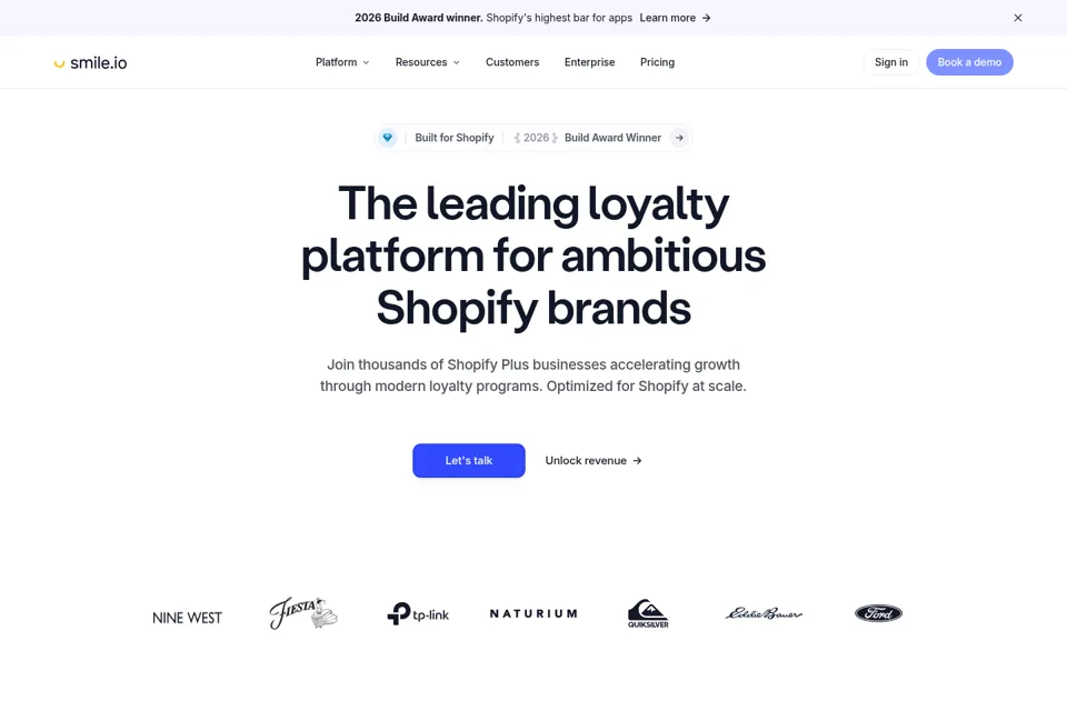 Aperçu de la landing page