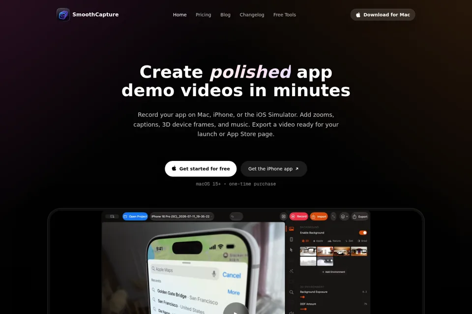 Aperçu de la landing page