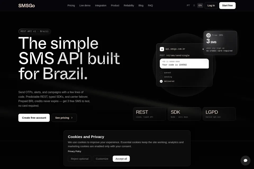 Aperçu de la landing page
