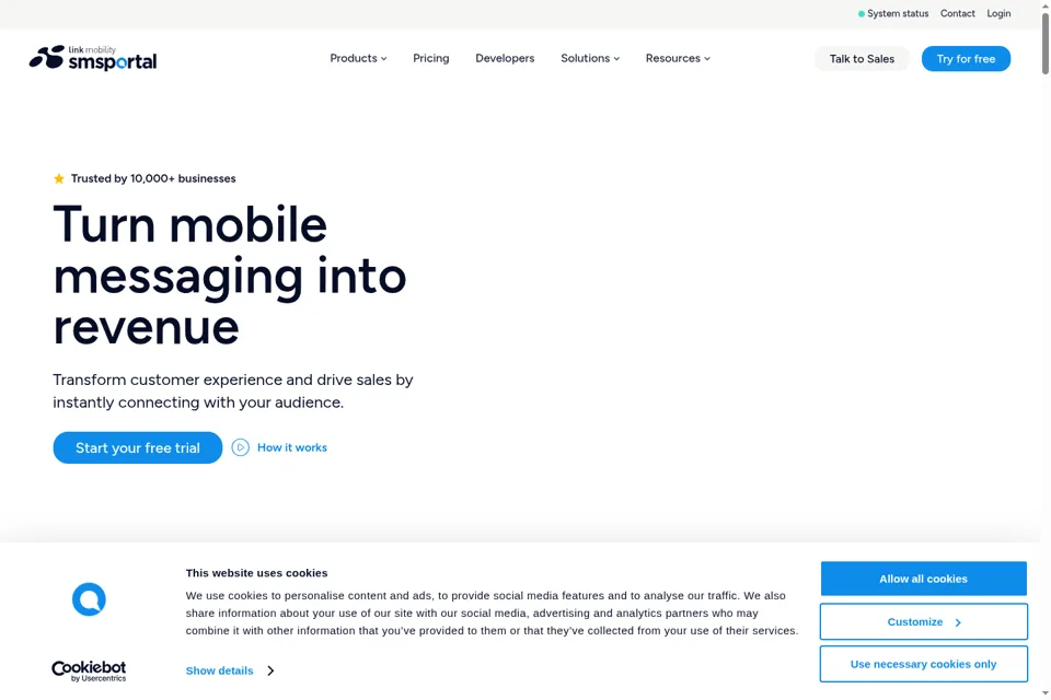 Aperçu de la landing page