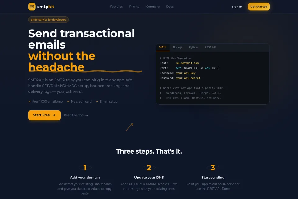 Aperçu de la landing page
