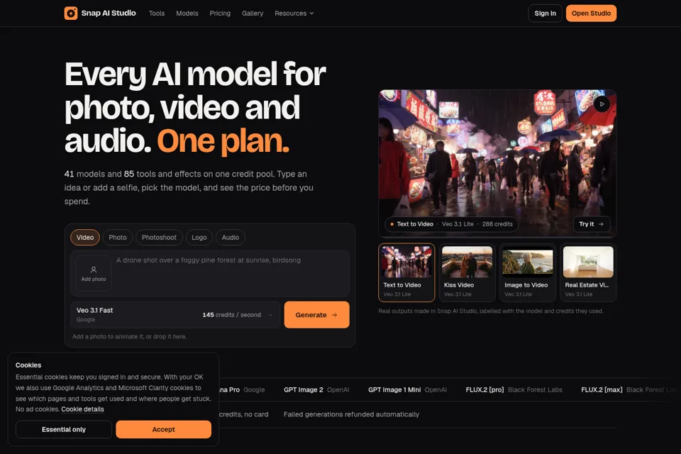 Aperçu de la landing page